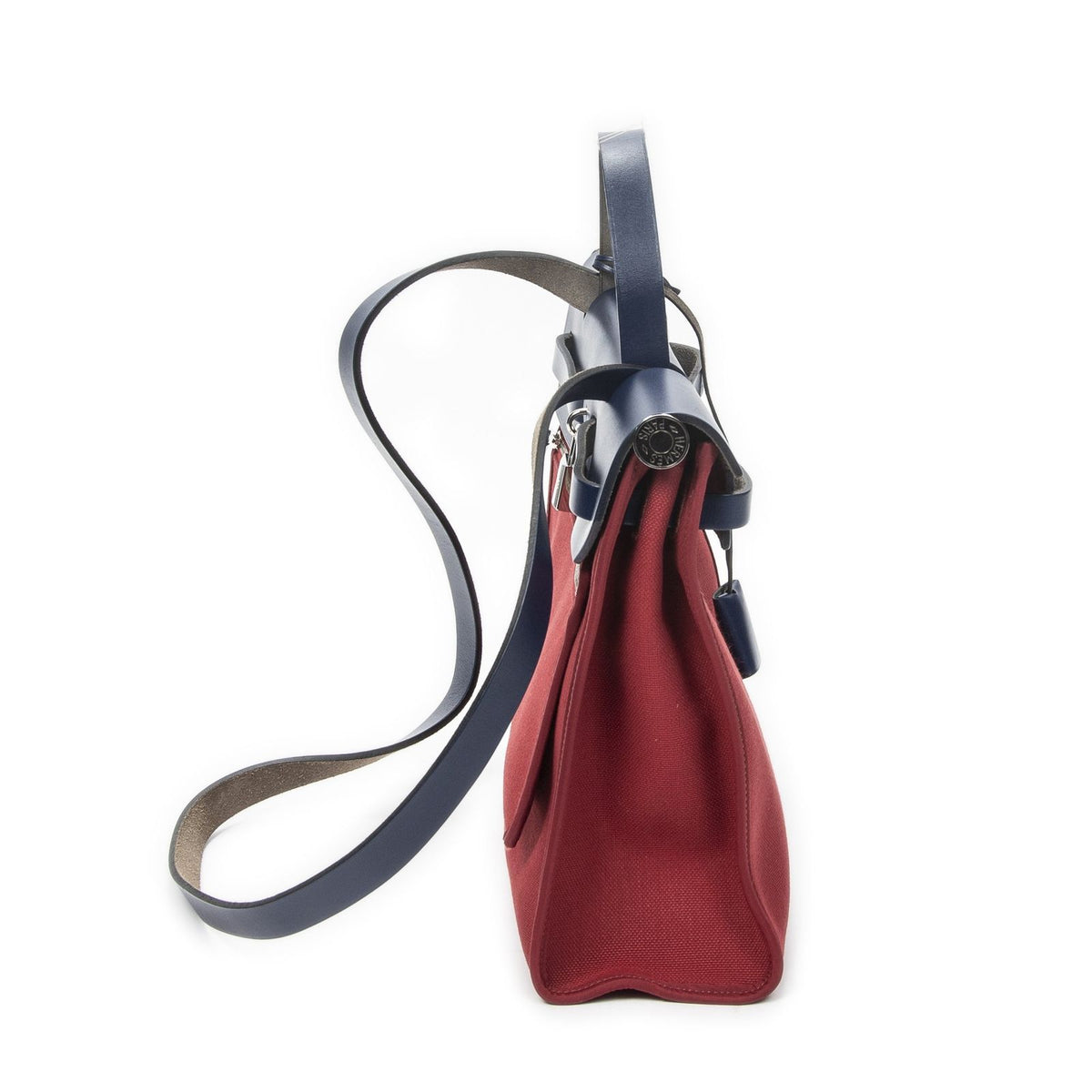 Hermes Herbag Zip Red Blue Toile Officier Handbag — view 4