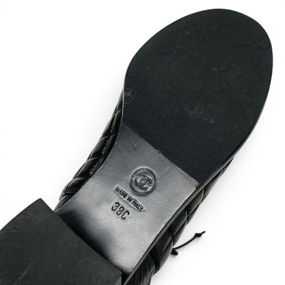 Chanel Boots Short Shoes Leather Black CC Logo Quilted Processing — view 8