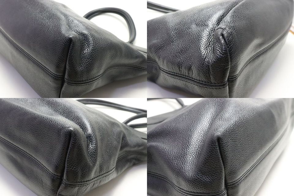 Chanel CC Logo Caviar Leather Tote Bag — view 5