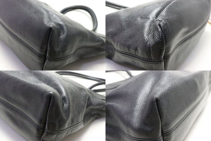 Chanel CC Logo Caviar Leather Tote Bag — view 5