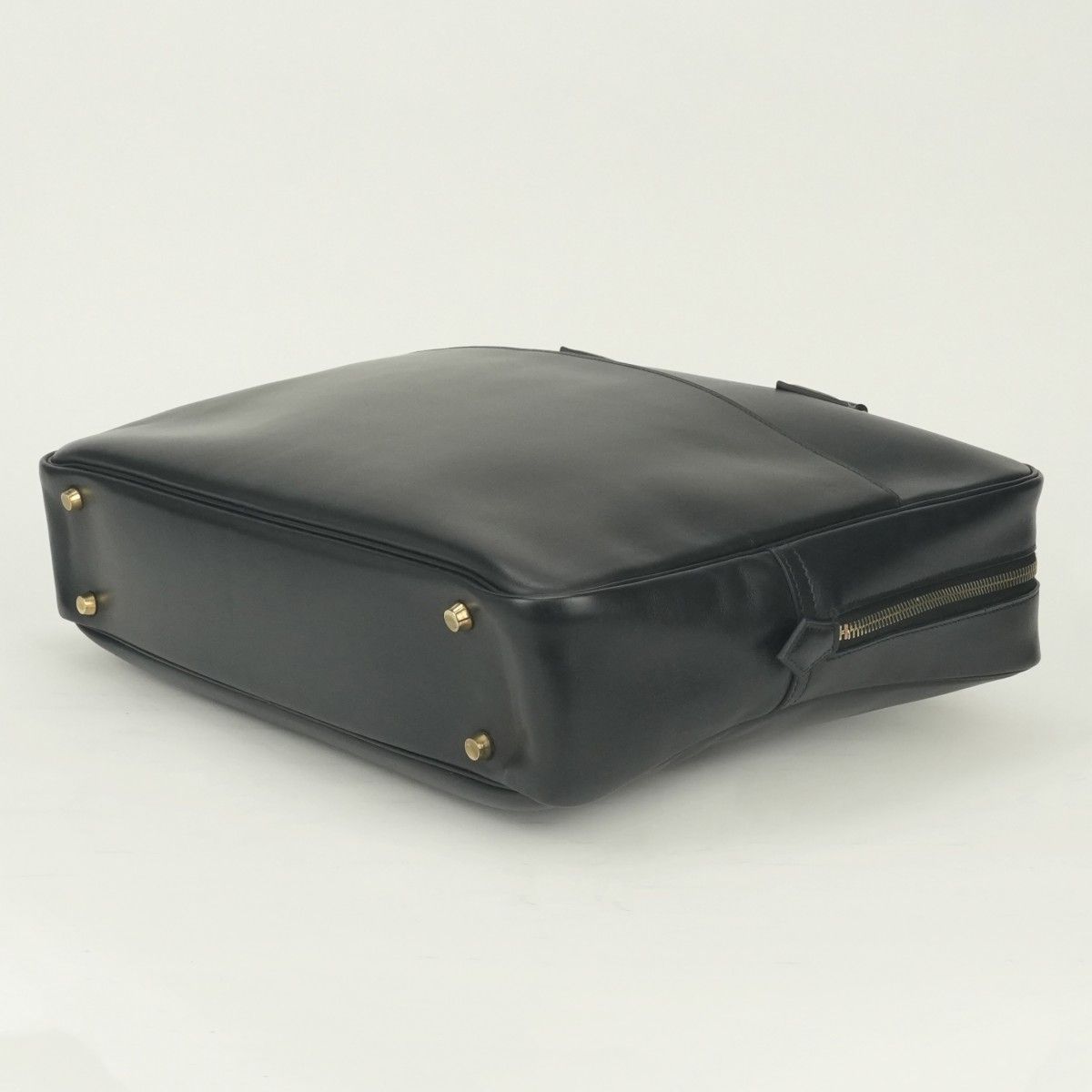 Hermes Plume Doc 38 Business Briefcase Box Calf Noir Black Silver — view 5