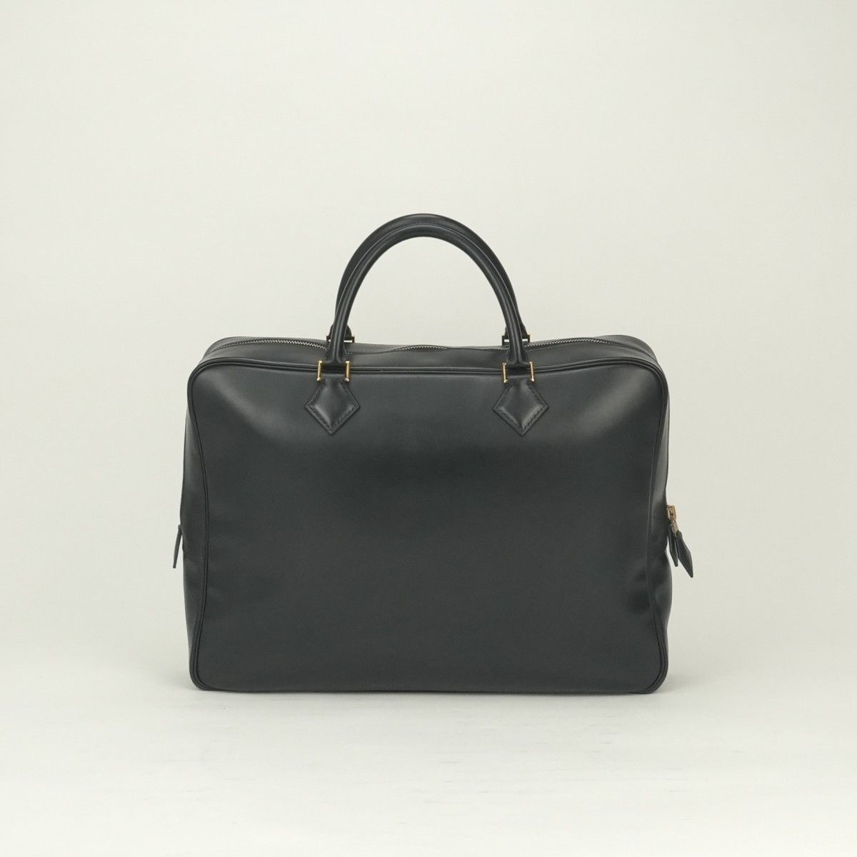 Hermes Plume Doc 38 Business Briefcase Box Calf Noir Black Silver — view 3