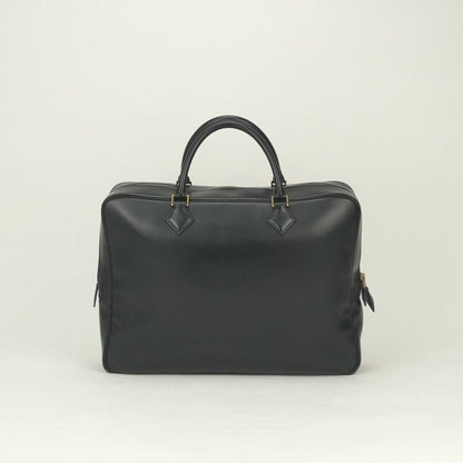Hermes Plume Doc 38 Business Briefcase Box Calf Noir Black Silver — view 3