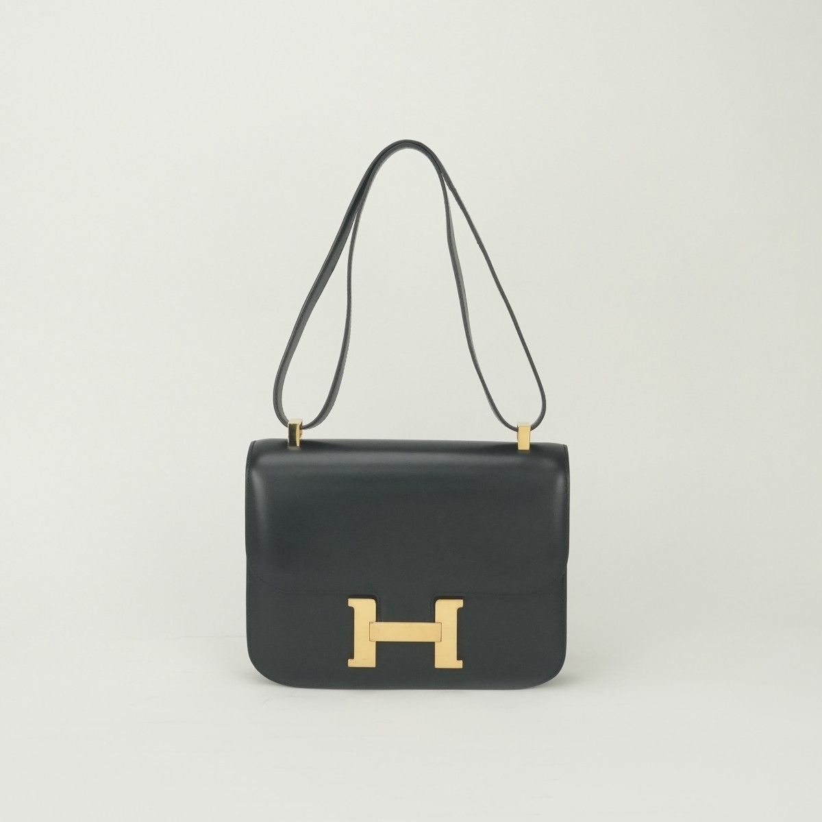 Hermes Constance 23 Shoulder Bag Box Calf Noir Black Gold