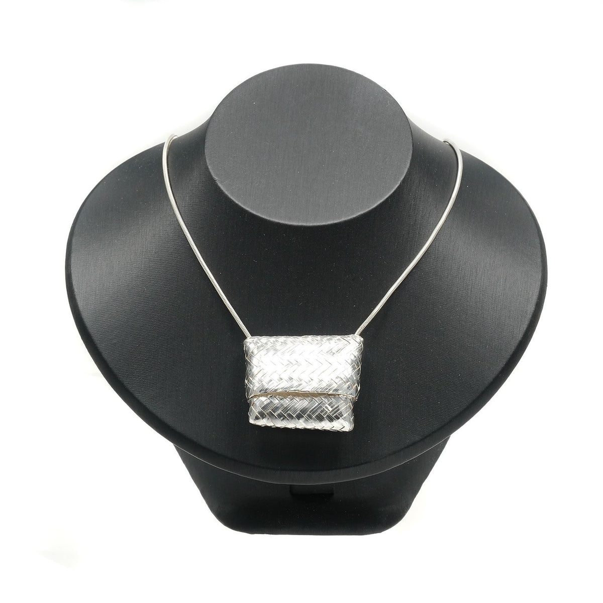 Tiffany & Co Pilkes Long Necklace Intrecciato Back Vintage 925 Sterling Silver — view 2