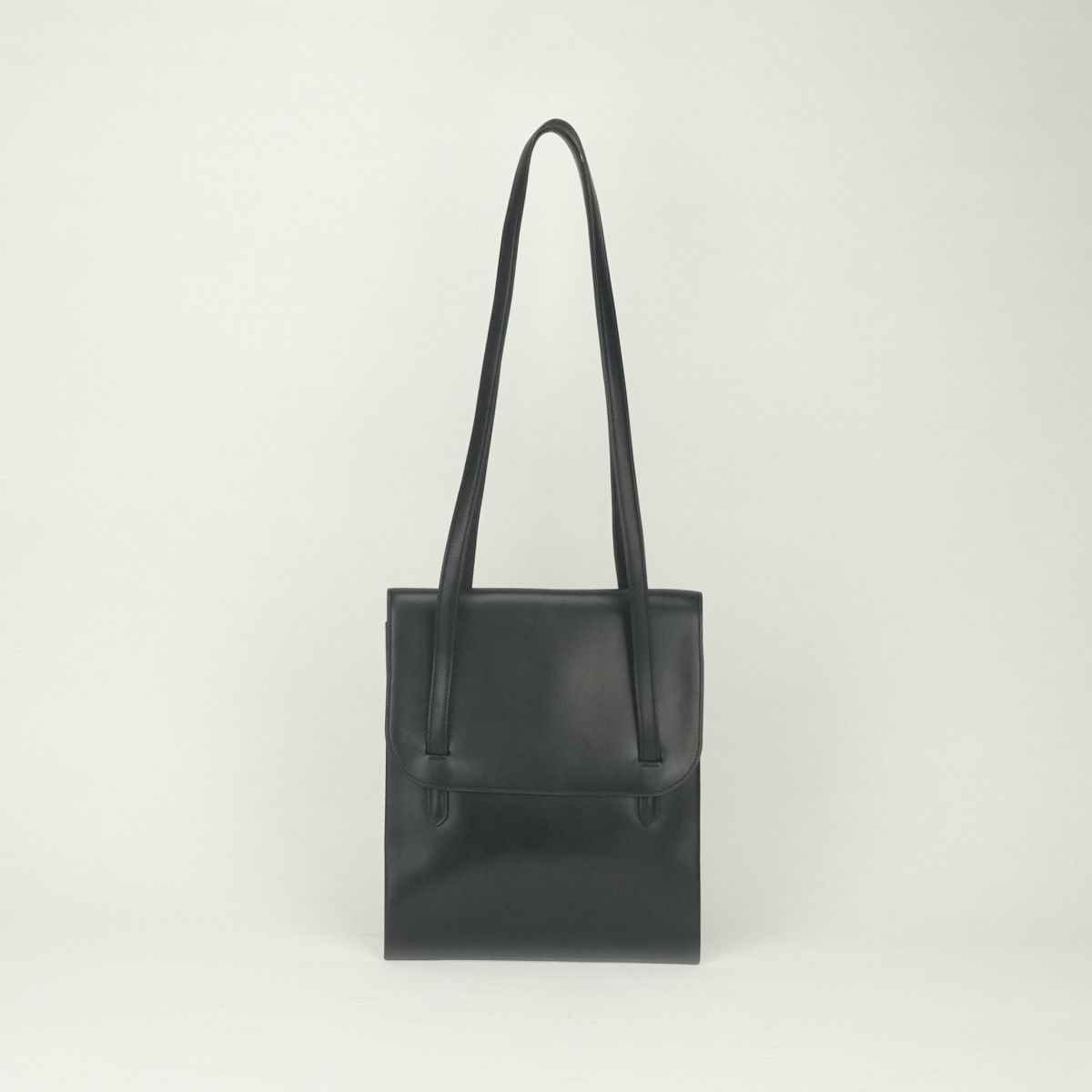 Hermes Vintage Shoulder Bag Box Calf Noir Black