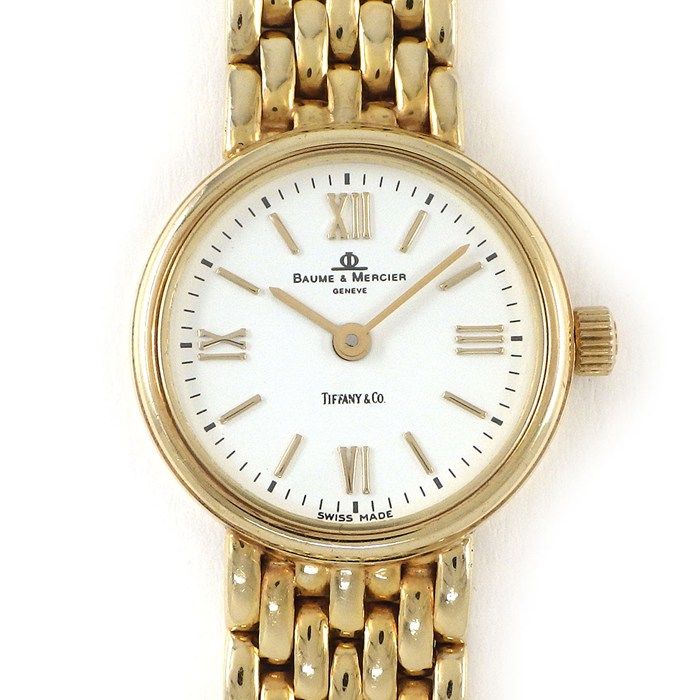 Tiffany & Co Baume Mercier Watch Name White Dial Roman Index Quartz Analog