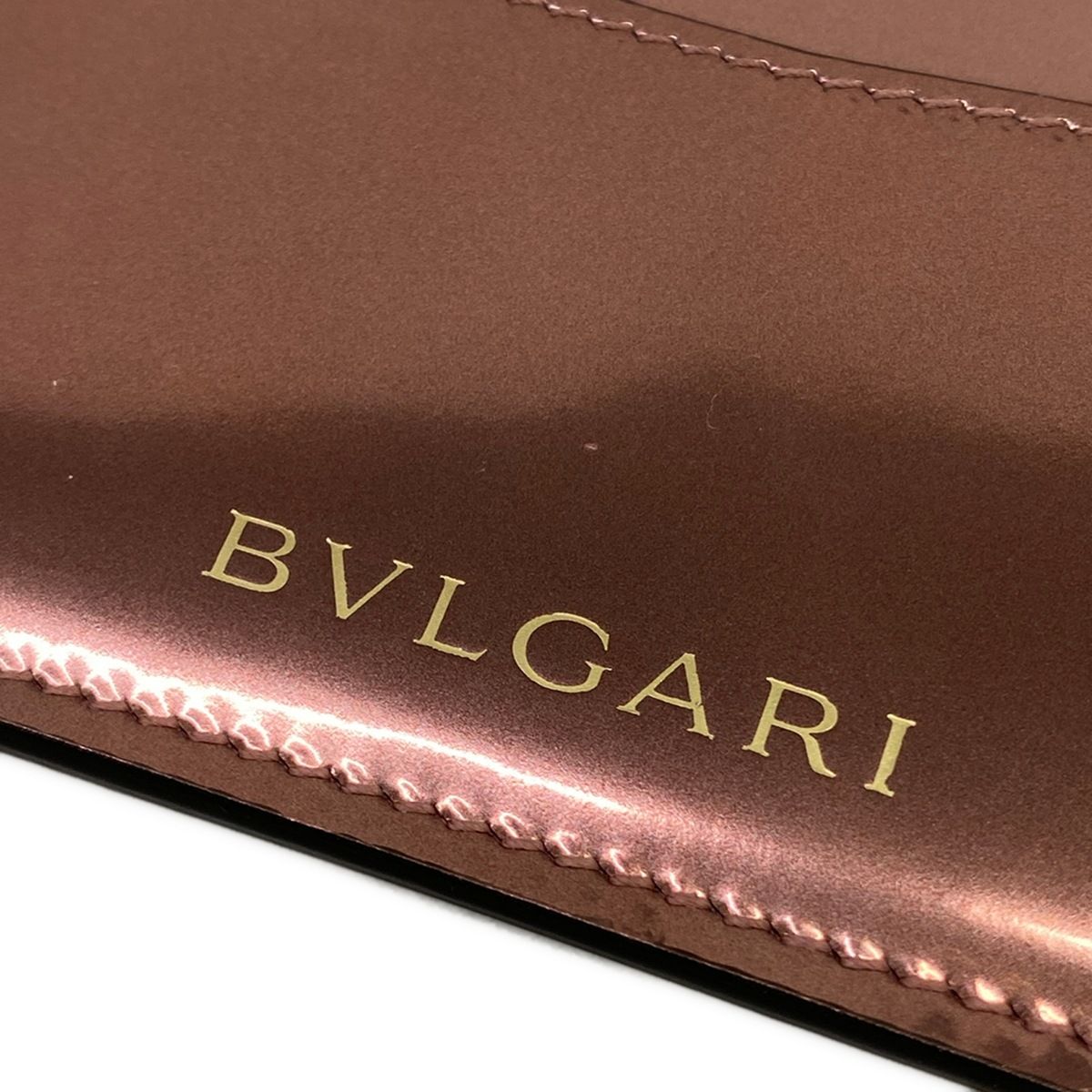 Bvlgari Card Case Serpenti Forever Metallic Pink Leather — view 4