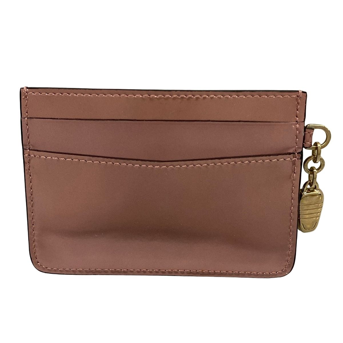 Bvlgari Card Case Serpenti Forever Metallic Pink Leather — view 2