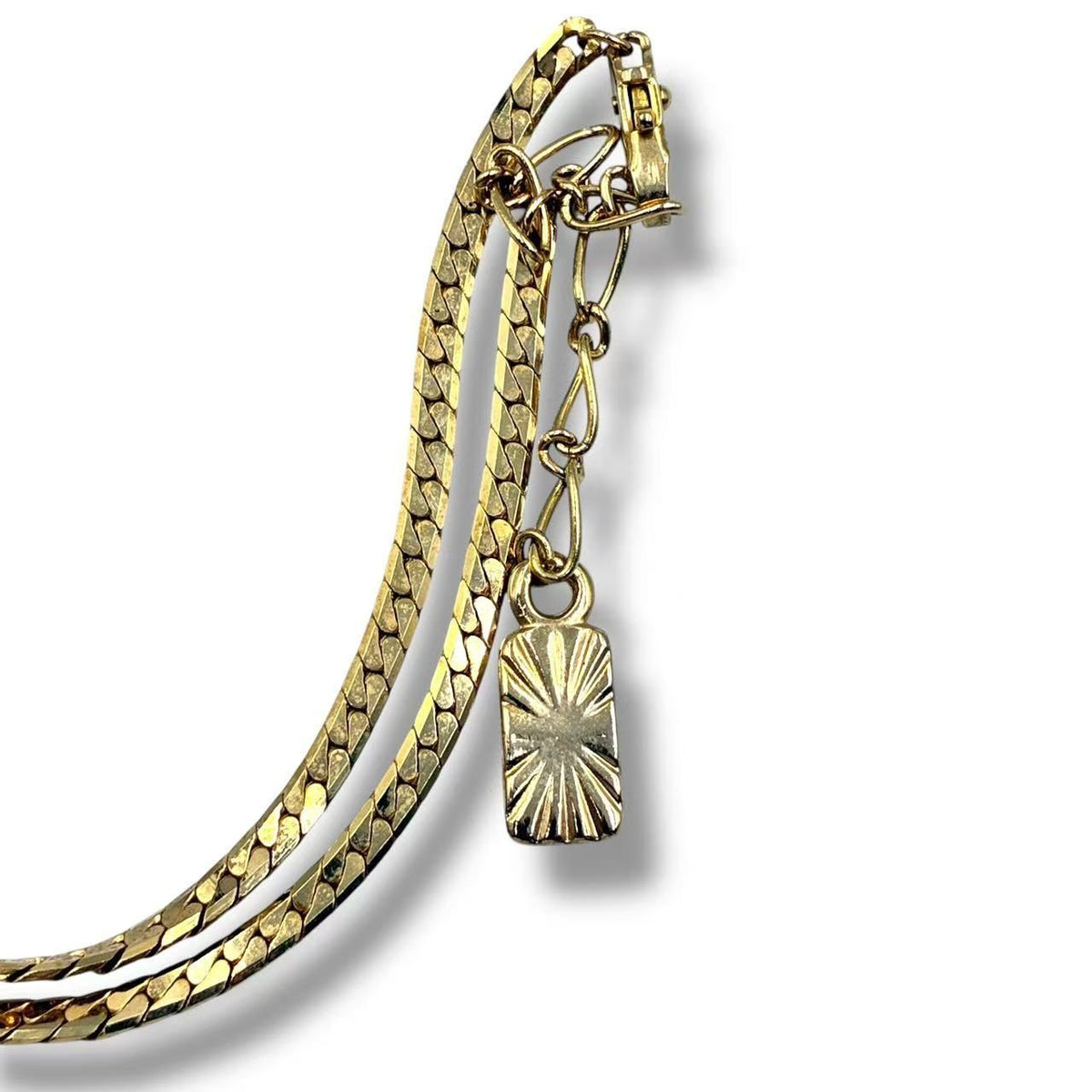 Saint Laurent Necklace Blue &black Panel Rhinestone Gold — view 5