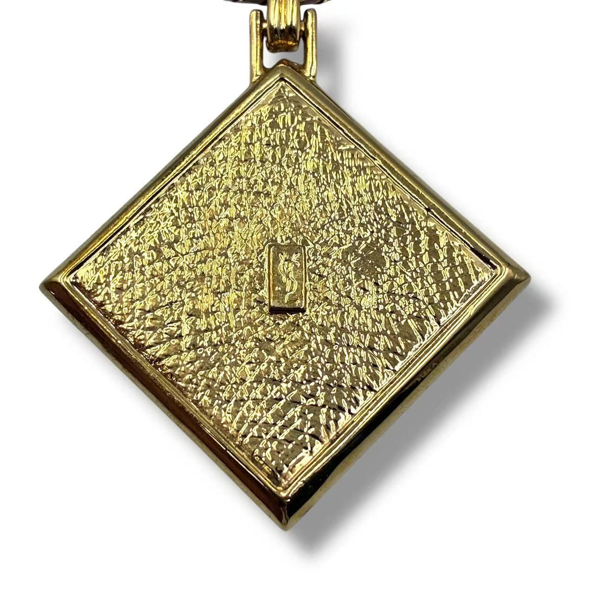 Saint Laurent Necklace Blue &black Panel Rhinestone Gold — view 3