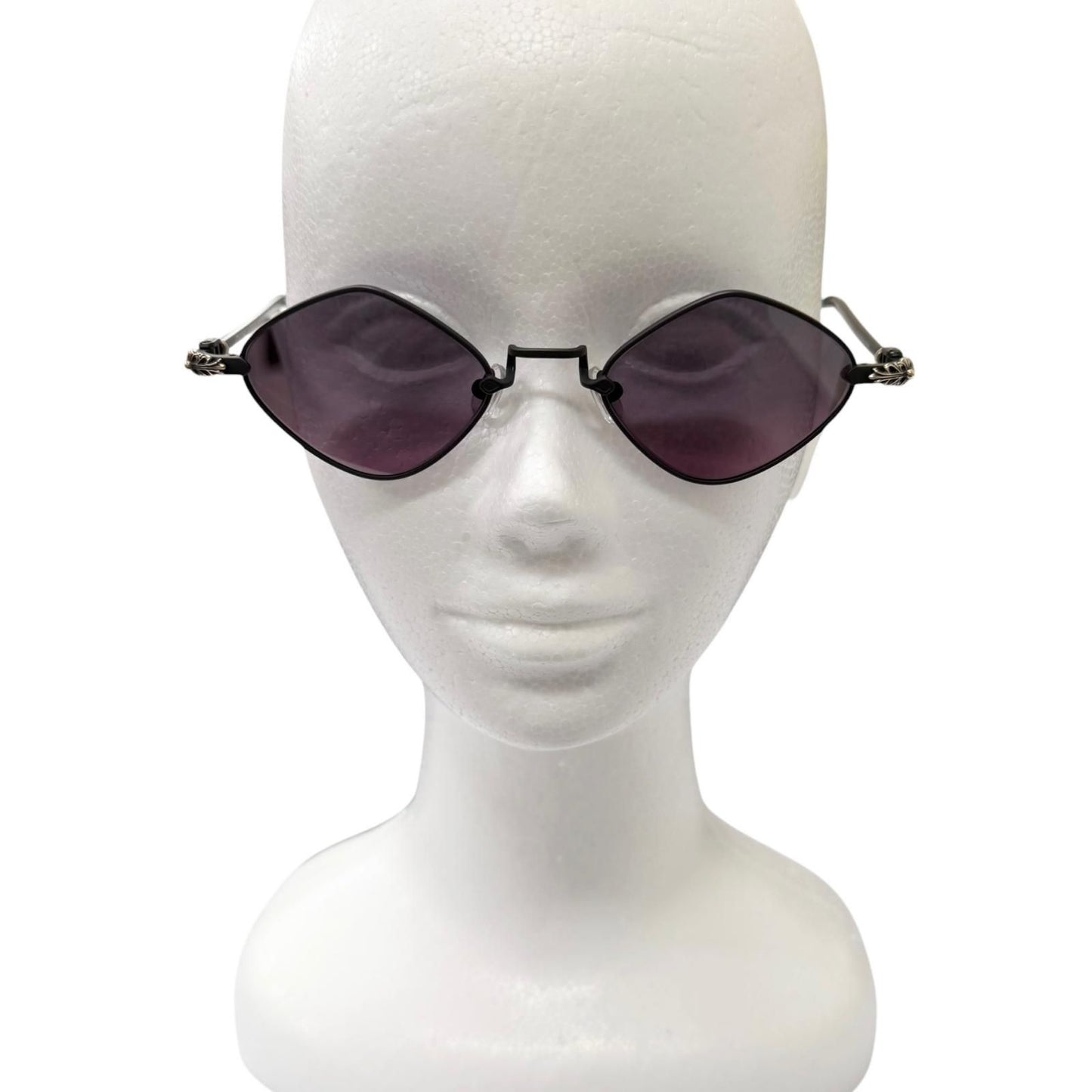 Chrome Hearts Diamond Dog Floral Cross Sunglasses Matte Black 50 Eyewear — view 3