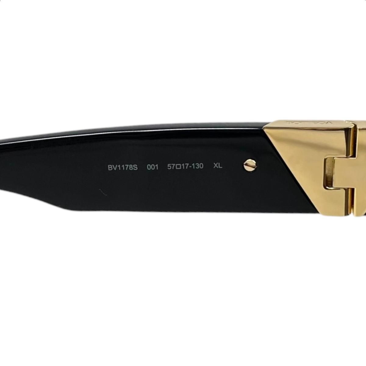 Bottega Veneta Sunglasses Square Frame BV Black Gold Eyewear — view 7