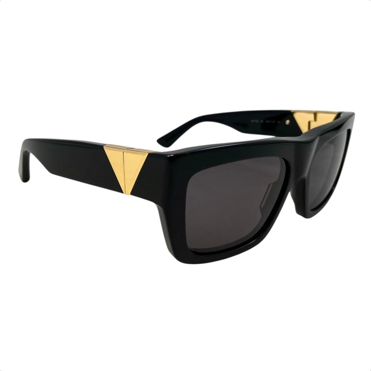 Bottega Veneta Sunglasses Square Frame BV Black Gold Eyewear — view 2