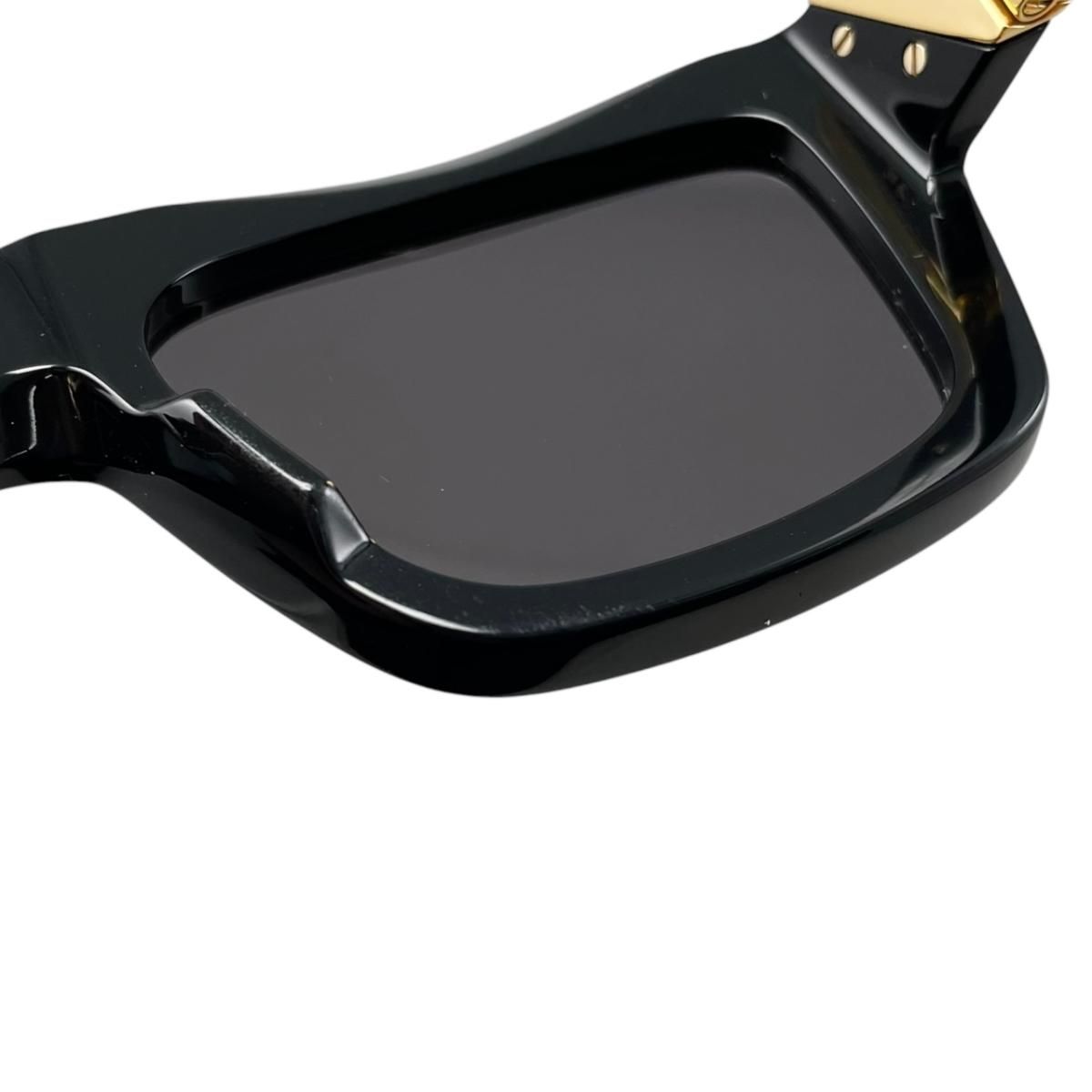 Bottega Veneta Sunglasses Square Frame BV Black Gold Eyewear — view 6