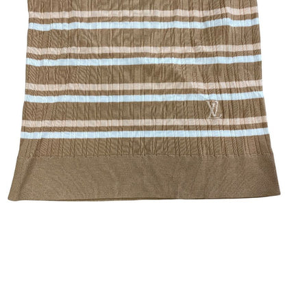 Louis Vuitton Striped Sweater Knit LV Logo Wool Brown Fine Daily Practical — view 7