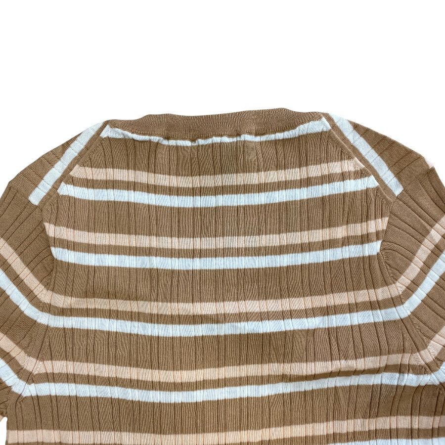 Louis Vuitton Striped Sweater Knit LV Logo Wool Brown Fine Daily Practical — view 8