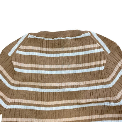 Louis Vuitton Striped Sweater Knit LV Logo Wool Brown Fine Daily Practical — view 8