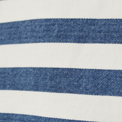 Prada Cotton Plate Border Pattern Skirt White Blue 38 — view 7