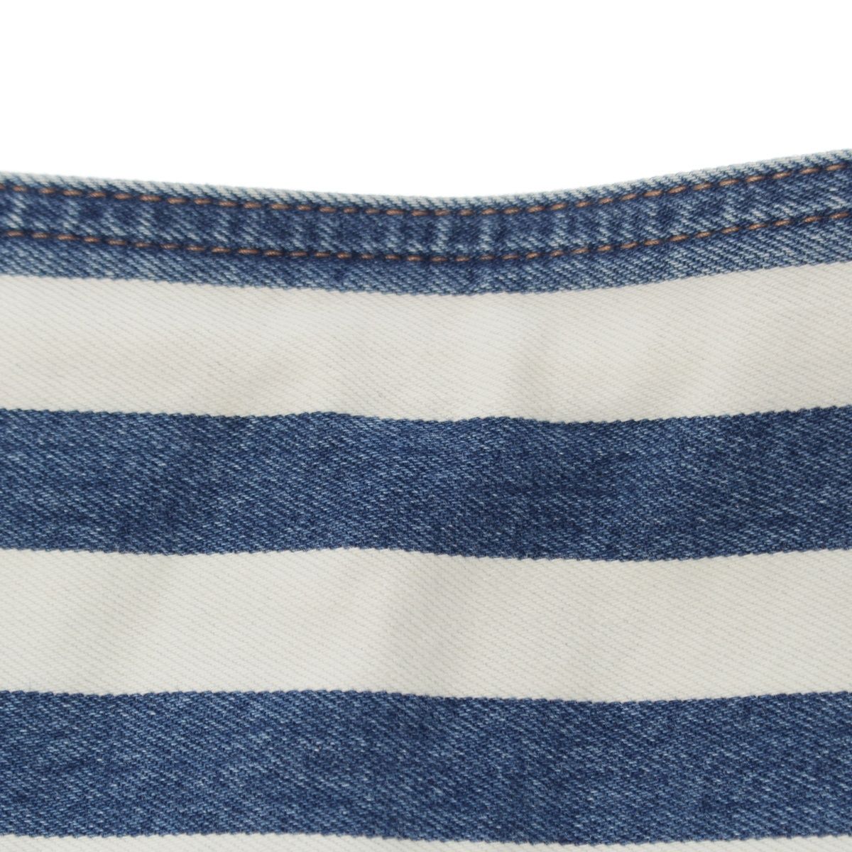 Prada Cotton Plate Border Pattern Skirt White Blue 38 — view 3
