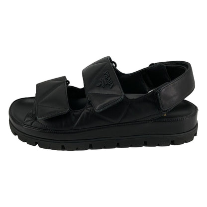Prada Nappa Leather Quilted Sports Sandals Black 36 — view 2