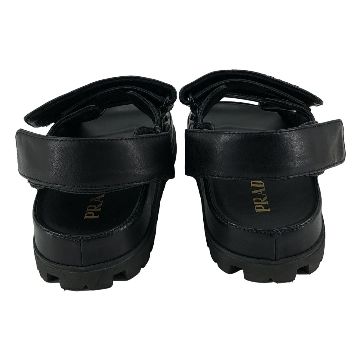 Prada Nappa Leather Quilted Sports Sandals Black 36 — view 3