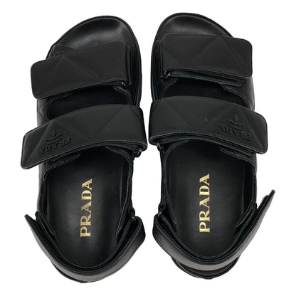 Prada Nappa Leather Quilted Sports Sandals Black 36 — view 4