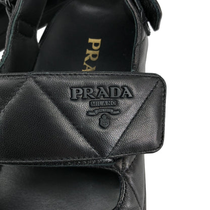 Prada Nappa Leather Quilted Sports Sandals Black 36 — view 7