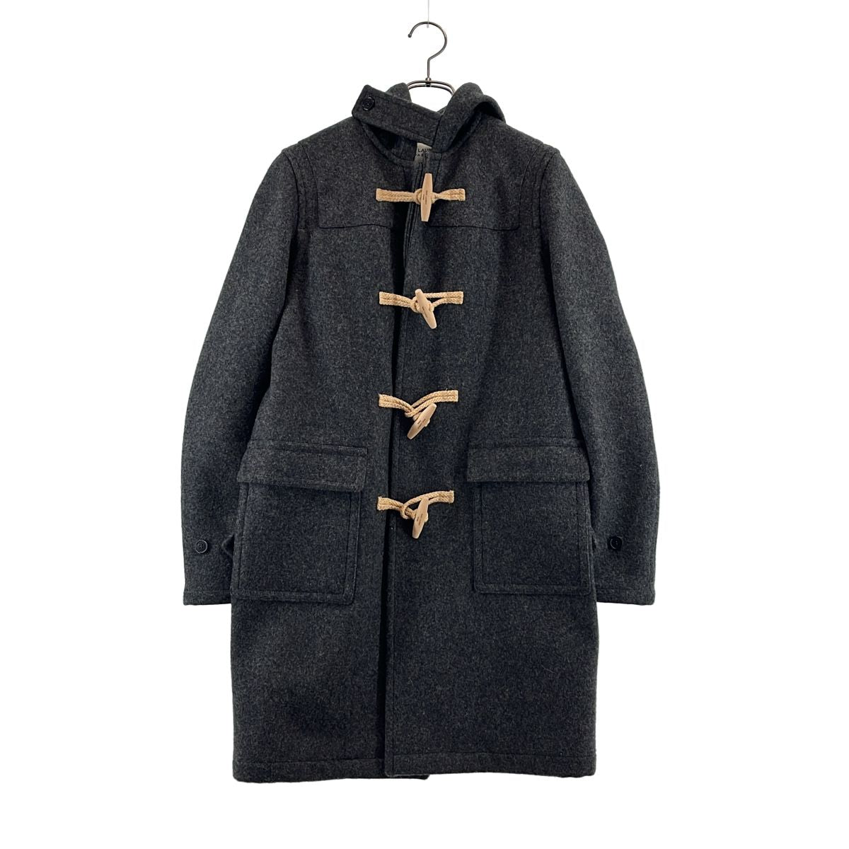Saint Laurent Paris Wool Hooded Toggle Button Duffle Coat 36 Gray