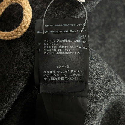 Saint Laurent Paris Wool Hooded Toggle Button Duffle Coat 36 Gray — view 8