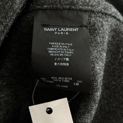 Saint Laurent Paris Wool Hooded Toggle Button Duffle Coat 36 Gray — view 7