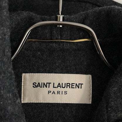 Saint Laurent Paris Wool Hooded Toggle Button Duffle Coat 36 Gray — view 6