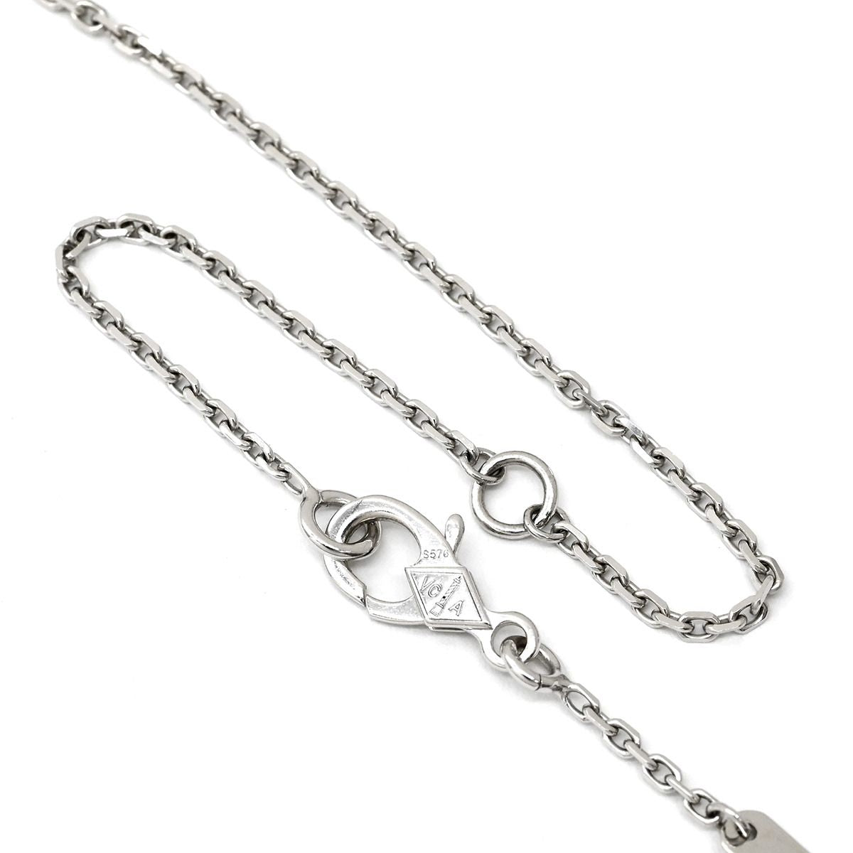 Van Cleef & Arpels Necklace Vintage Alhambra Pendant White Gold 18K Diamond — view 4