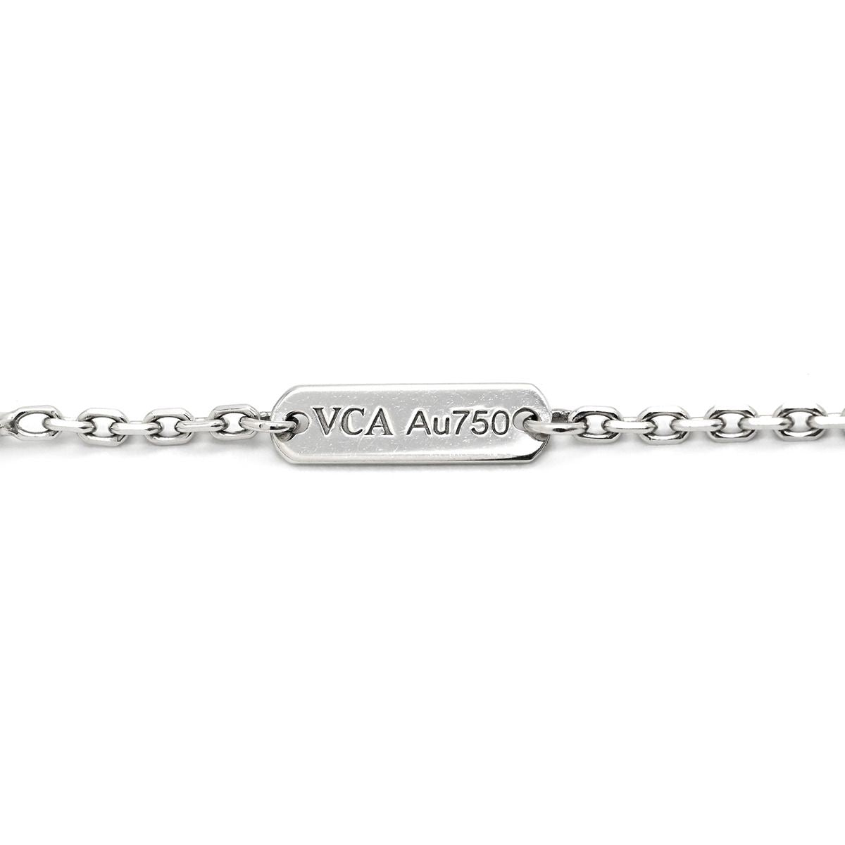 Van Cleef & Arpels Necklace Vintage Alhambra Pendant White Gold 18K Diamond — view 7
