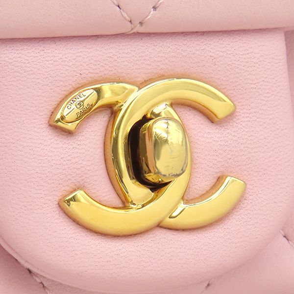Chanel 2-Way Bag Quilted Top Handle Mini Lambskin Baby Pink Gold Chain Shoulder — view 6