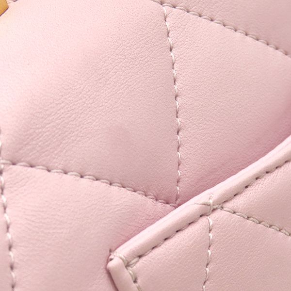 Chanel 2-Way Bag Quilted Top Handle Mini Lambskin Baby Pink Gold Chain Shoulder — view 5