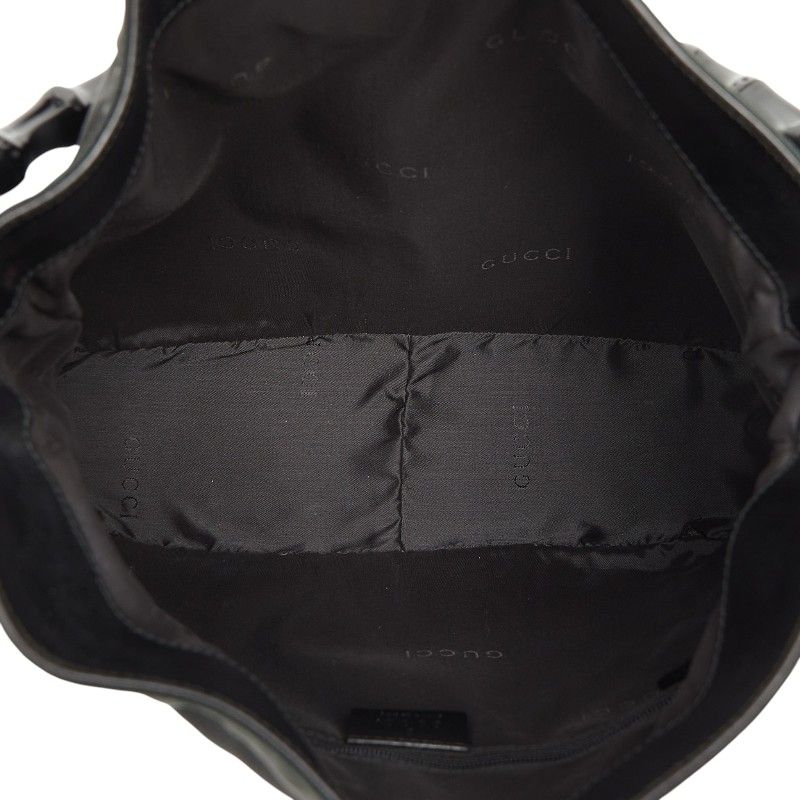 Gucci Bamboo Handbag Black Nylon — view 8