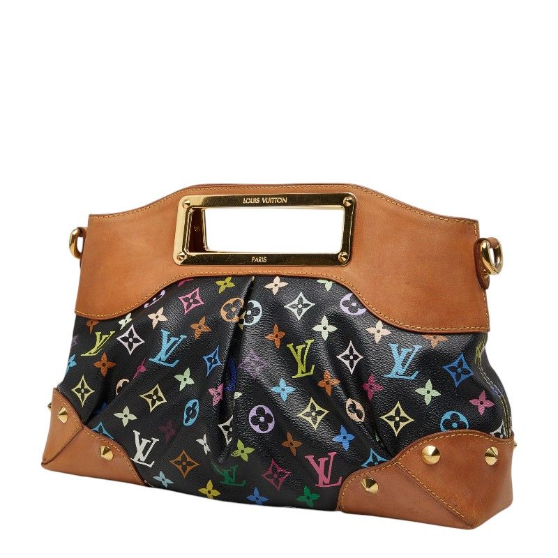 Louis Vuitton Monogram Multicolor Judy MM Chain Shoulder Bag 2-Way Black Leather — view 2