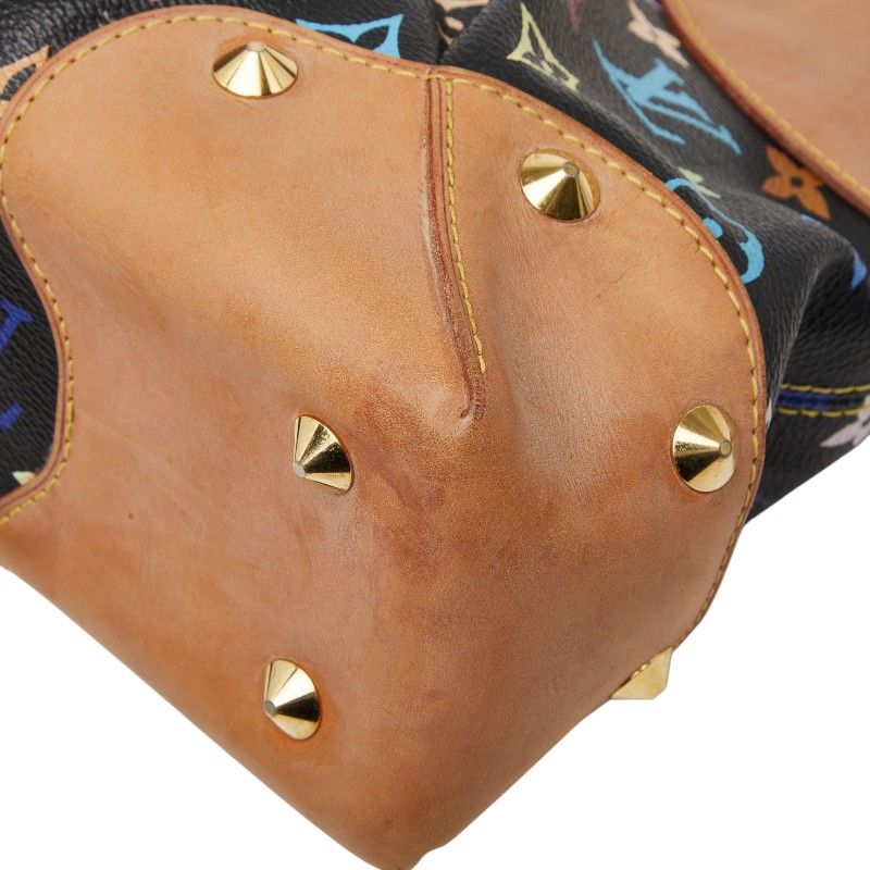 Louis Vuitton Monogram Multicolor Judy MM Chain Shoulder Bag 2-Way Black Leather — view 4