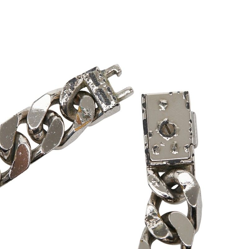 Louis Vuitton Monogram Bracelet LV Signature Chain Silver Metal — view 6