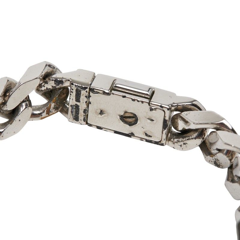Louis Vuitton Monogram Bracelet LV Signature Chain Silver Metal — view 4
