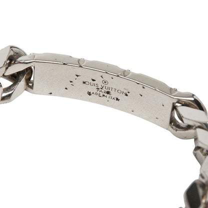 Louis Vuitton Monogram Bracelet LV Signature Chain Silver Metal — view 5