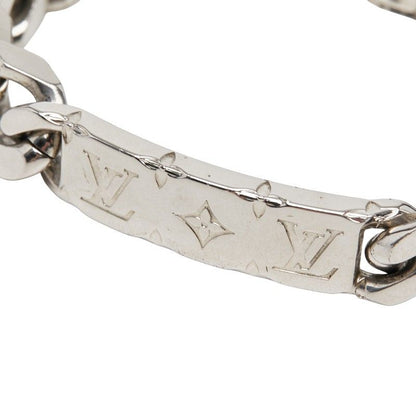 Louis Vuitton Monogram Bracelet LV Signature Chain Silver Metal — view 3