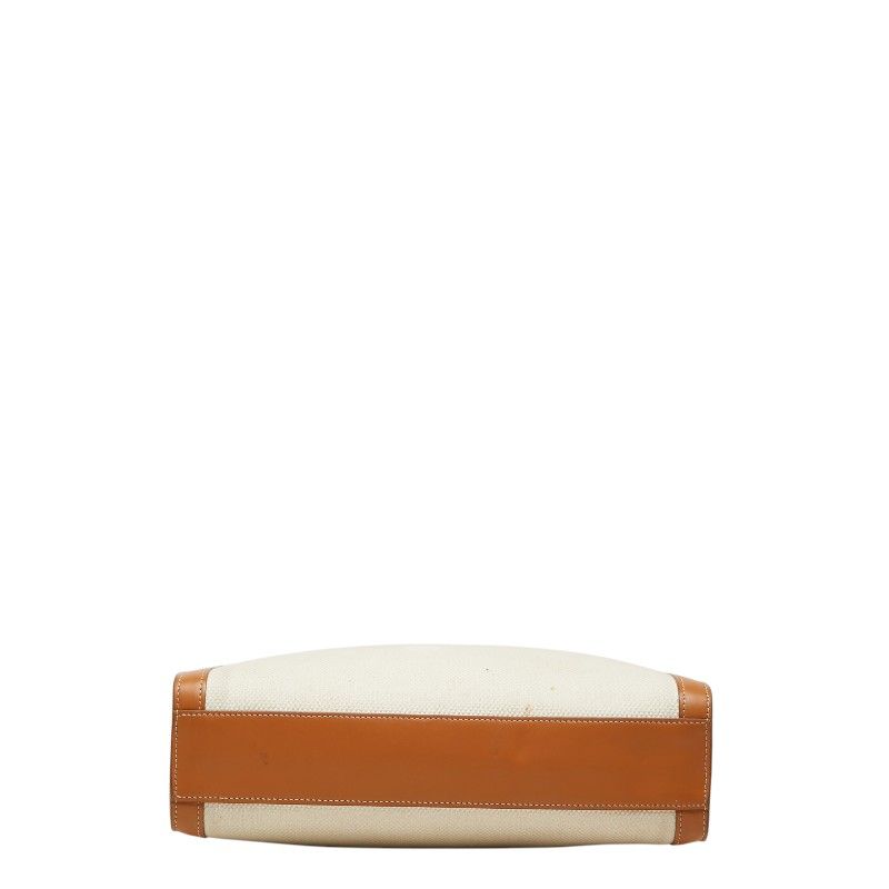 Celine Vertical Cabas Small 2-Way Shoulder Bag Ivory Brown Canvas Leather — view 3