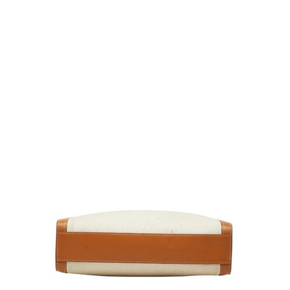 Celine Vertical Cabas Small 2-Way Shoulder Bag Ivory Brown Canvas Leather — view 3