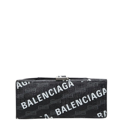 Balenciaga BB Monogram Hourglass XS 2-Way Shoulder Bag Black Leather — view 3