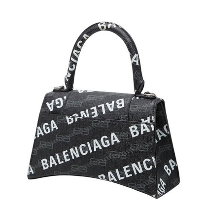 Balenciaga BB Monogram Hourglass XS 2-Way Shoulder Bag Black Leather — view 2
