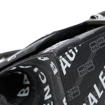 Balenciaga BB Monogram Hourglass XS 2-Way Shoulder Bag Black Leather — view 5