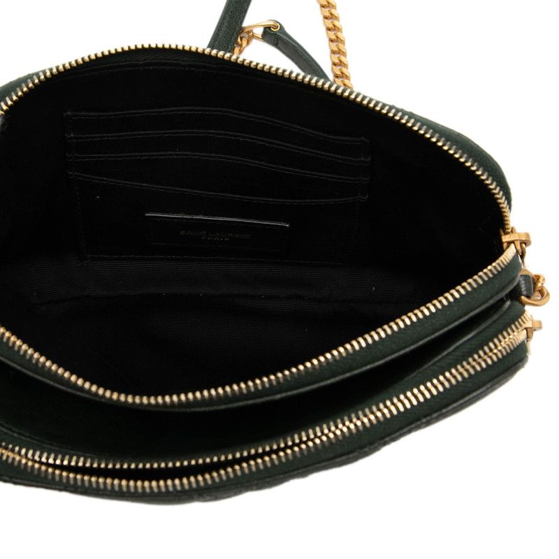 Saint Laurent YSL Logo Becky Double Zip Pouch Crossbody Chain Shoulder — view 4