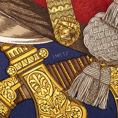 Hermes Carre 90 Grand Uniforme Scarf Navy Multicolor Silk — view 6